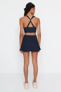 TRENDYOLMİLLA Navy Blue 2 Layer OF shorts Tennis Knitting Sports Shorts Skirt - Image 2