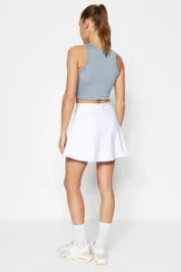 TRENDYOLMİLLA White 2 Layer Inside OF shorts Tennis Knitting Sports Shorts Skirt - Image 5
