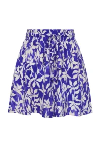 TRENDYOLMiLLA Purple Patterned Rahat Kesim Regular Waist Crepe/textured Knitting Shorts - Image 7