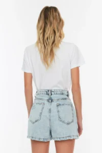 TRENDYOLMiLLA Mavi Button Detailed Double breasted High Waist denim Shorts Skirt - Image 5