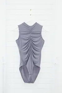 TRENDYOLMİLLA Light Anthracite Gather Detailed Flexible snaps Knitting Bodysuit .D.00006 - Image 6