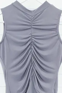 TRENDYOLMİLLA Light Anthracite Gather Detailed Flexible snaps Knitting Bodysuit .D.00006 - Image 7