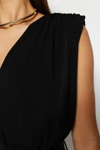 TRENDYOLMİLLA Black padded Double breasted Yaka Flexible snaps Knitting Bodysuit .D.00007 - Image 4