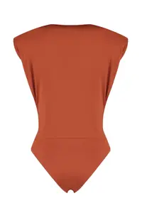 TRENDYOLMİLLA Cinnamon padded Double breasted Yaka Flexible snaps Knitting Bodysuit .D.00007 - Image 8