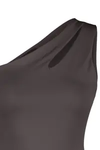 TRENDYOLMİLLA Anthracite Asymmetric Collar Cut Out Detailed Flexible snaps Knitting Bodysuit .D.00014 - Image 7