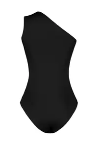 TRENDYOLMİLLA Black Asymmetric Asymmetric Collar Cut Out Detailed Knitting Bodysuit with Bottom Snaps .D.00014 - Image 8