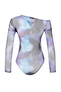 TRENDYOLMİLLA Mavi Patterned Tulle Sheer Back Fitted Flexible snaps Knitting Bodysuit .D.00024 - Image 8