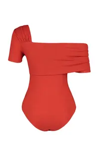 TRENDYOLMİLLA Red Asymmetric Collar Fitted/Snaps Knitting Bodysuit .D.00060 - Image 8