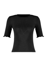 TRENDYOLMİLLA Black Fitted Ribbed Flexible Knitting Blouse - Image 10