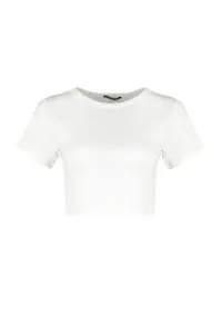 TRENDYOLMİLLA Black-Ecru 2 Sets Package Crop Viscous/Soft Material Flexible Knitting Blouse - Image 7