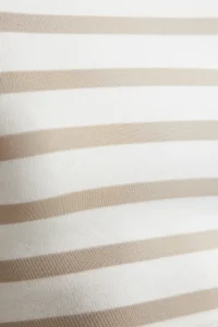 TRENDYOLMİLLA Stone Ecru Striped Viscous/Soft Material Crop Crew Neck Flexible Knitting Blouse - Image 5