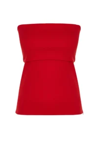TRENDYOLMİLLA Rejection Strapless Yaka Yandan Zippered Crepe Knitting Blouse - Image 6