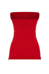 TRENDYOLMİLLA Rejection Strapless Yaka Yandan Zippered Crepe Knitting Blouse - Image 8
