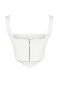 TRENDYOLMİLLA Ecru Sleeveless Corset Crop Weaving Blouse - Image 9