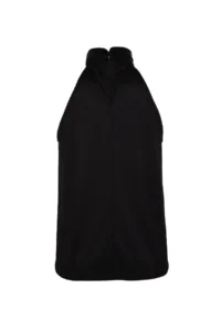 TRENDYOLMİLLA Black Regular/Normal Pattern Dog collar Fit Pilise Flexible Knitting Blouse - Image 8