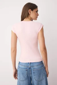 TRENDYOLMİLLA Light Pink Viscous/Soft Material Fitted Moon Arm Flexible Knitting Blouse - Image 4