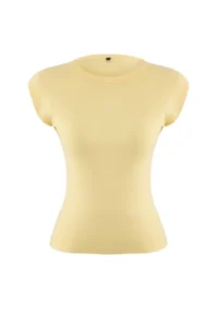 TRENDYOLMİLLA Light Yellow Viscous/Soft Material Fitted Moon Arm Flexible Knitting Blouse - Image 6