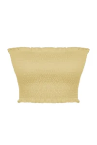 TRENDYOLMİLLA Light Yellow Strapless Gipelli Fitted Flexible Knitting Blouse - Image 8