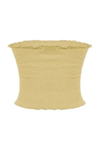 TRENDYOLMİLLA Light Yellow Strapless Gipelli Fitted Flexible Knitting Blouse - Image 9