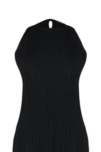 TRENDYOLMİLLA Black shift/Plain Zero Sleeve Midi pleated Knitting Dress - Image 7