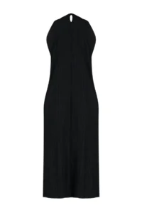 TRENDYOLMİLLA Black shift/Plain Zero Sleeve Midi pleated Knitting Dress - Image 8