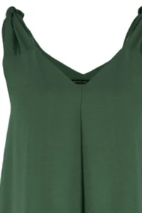 TRENDYOLMİLLA Green Rahat Kesim V-neck Midi Weaving Dress - Image 8