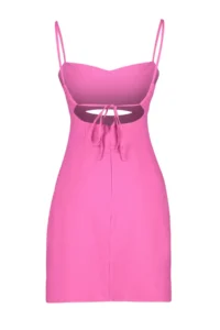 TRENDYOLMİLLA Pink Fitted Back Window/Cut Out Detail Weaving linen look Dress - Image 12