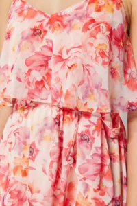 TRENDYOLMİLLA Pink flower patterned Boho Lined Siphon Flight Weaving Mini Dress - Image 7