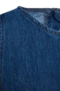 TRENDYOLMİLLA Dark Blue with flywheel Oversized Mini denim Dress - Image 8