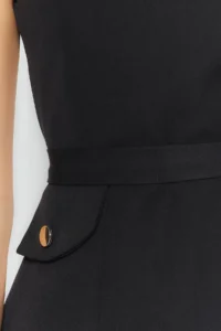 TRENDYOLMİLLA Black Arched Bodysuit hugging Pocket Detail Mini Weaving Dress - Image 5