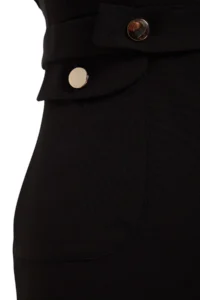 TRENDYOLMİLLA Black Arched Bodysuit hugging Pocket Detail Mini Weaving Dress - Image 8