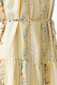 TRENDYOLMİLLA Yellow flower patterned A-Cut Boho Layered Lined Siphon Flight Flight Weaving Mini Dress - Image 8