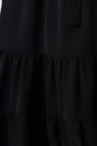 TRENDYOLMİLLA Black Belted Weaving Double breasted Collar Back Detailed Midi Weaving Dress - Image 6