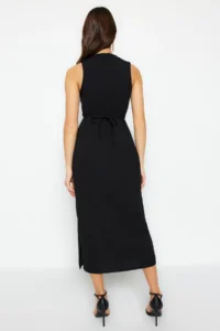 TRENDYOLMİLLA Black Cut Out Detailed bodycone/Fitting Dog collar Knitting Pen Dress - Image 5
