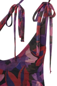 TRENDYOLMİLLA Multicolored Asymmetric Collar Tulle Lined Fitted Maxi Flexible Knitting Pen Dress - Image 8