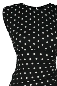 TRENDYOLMİLLA Black Polka Dot Low-cut back Slit Detailed Maxi Flexible Knitting Pen Dress - Image 7