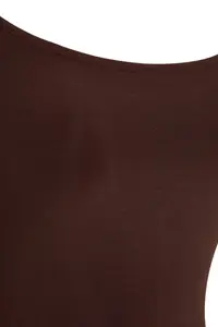 TRENDYOLMİLLA Brown Fitted Sleeveless Maxi Flexible Knitting Pen Dress - Image 7