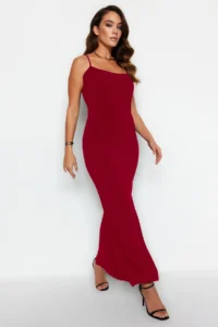 TRENDYOLMİLLA Rejection Maxi bodycone/Fitting Sleeveless Flexible Knitting Dress - Image 10