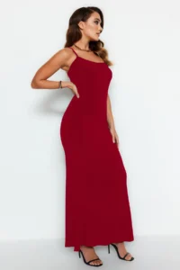TRENDYOLMİLLA Rejection Maxi bodycone/Fitting Sleeveless Flexible Knitting Dress - Image 6