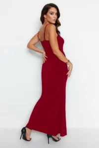 TRENDYOLMİLLA Rejection Maxi bodycone/Fitting Sleeveless Flexible Knitting Dress - Image 7
