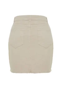 TRENDYOLMiLLA Ecru High Waist Mini denim Skirt - Image 13