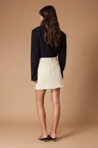 TRENDYOLMiLLA Ecru High Waist Mini denim Skirt - Image 4