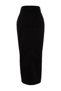 TRENDYOLMiLLA More Sustainable Black slit Maxi denim Skirt - Image 7