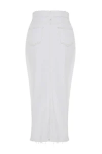 TRENDYOLMiLLA White slit Maxi denim Skirt - Image 11