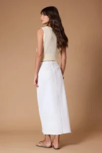 TRENDYOLMiLLA White slit Maxi denim Skirt - Image 4