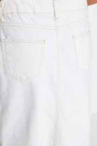TRENDYOLMiLLA White slit Maxi denim Skirt - Image 9