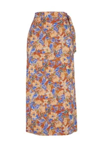 TRENDYOLMiLLA More Sustainable Multicolored flower patterned Viscose Fabric Midi Weaving Skirt - Image 7