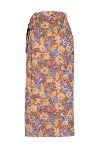 TRENDYOLMiLLA More Sustainable Multicolored flower patterned Viscose Fabric Midi Weaving Skirt - Image 9