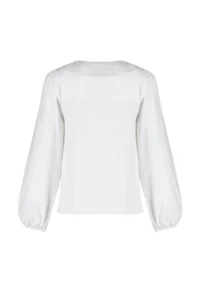 TRENDYOLMİLLA Ecru Collar Embroidery Detailed Cotton Oversized Weaving Shirt - Image 12