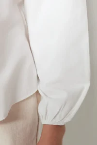 TRENDYOLMİLLA Ecru Collar Embroidery Detailed Cotton Oversized Weaving Shirt - Image 9